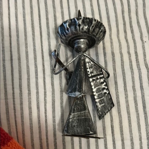 Black Metal Human Figure Sculpture - Picture 2 of 2